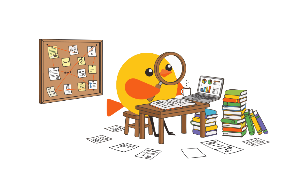 Scout with her research library