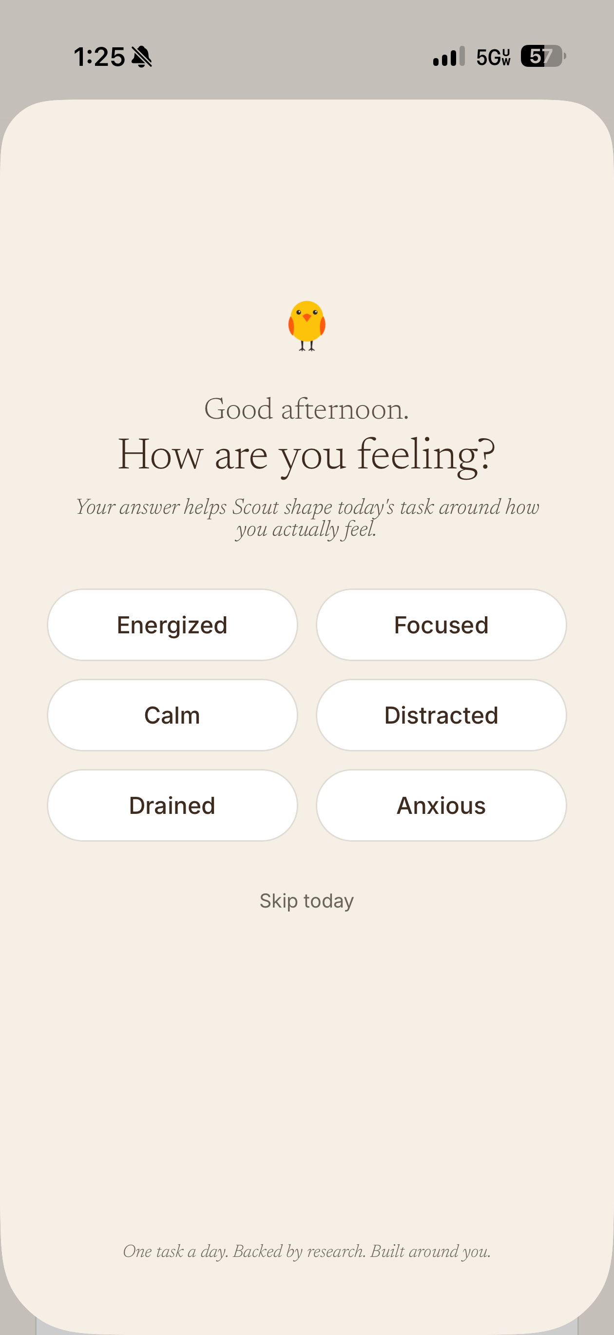 Daily mood check-in